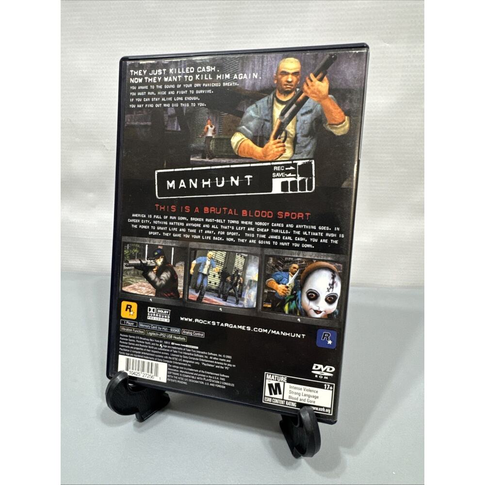 Manhunt CIB w/ Manual Sony PlayStation 2 PS2 Rockstar M 2003 tested mint disc - Picture 2 of 4